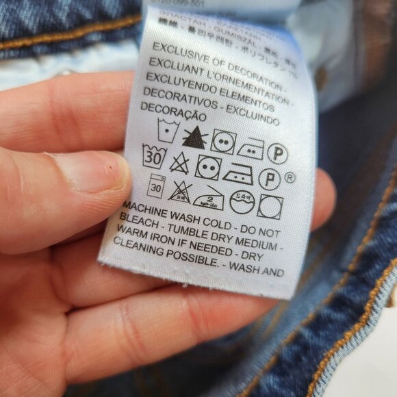 Levi's 501 Cut-Off Jeans Shorts Medium Wash Denim High Rise Button Fly 27 - Picture 6 of 7